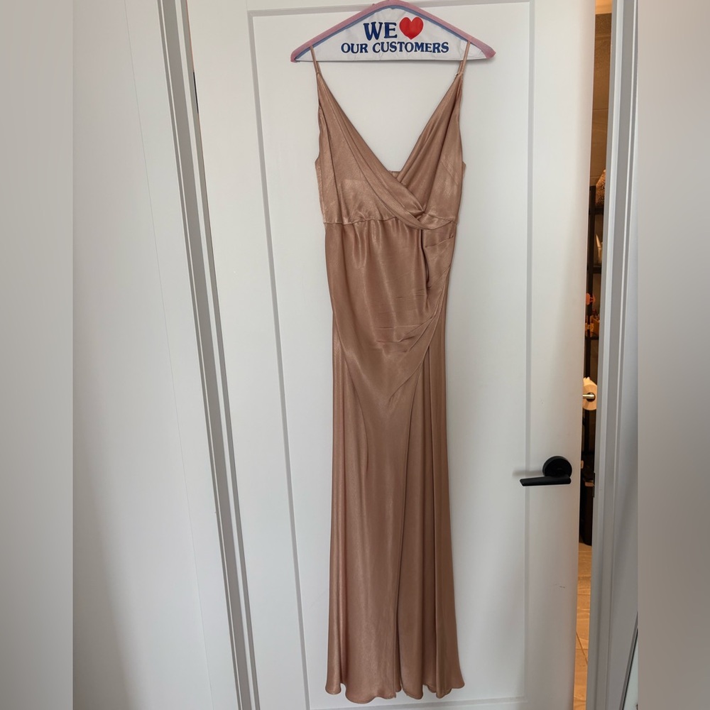 Shona Joy La Lune Satin Dress in Desert Rose - Picture 3 of 6